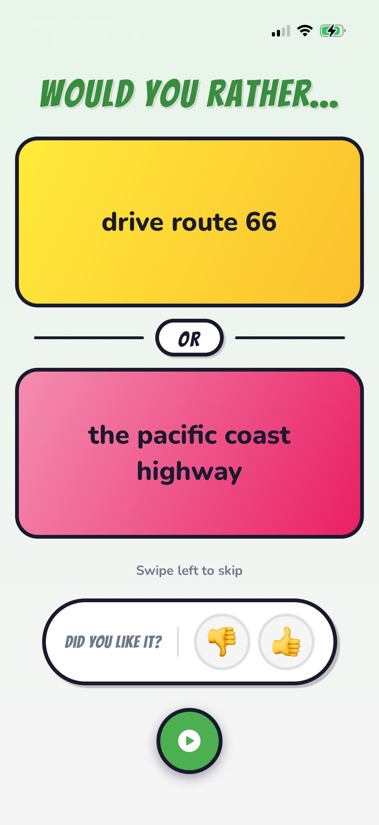 Pickle Picker app screenshot - Game mode